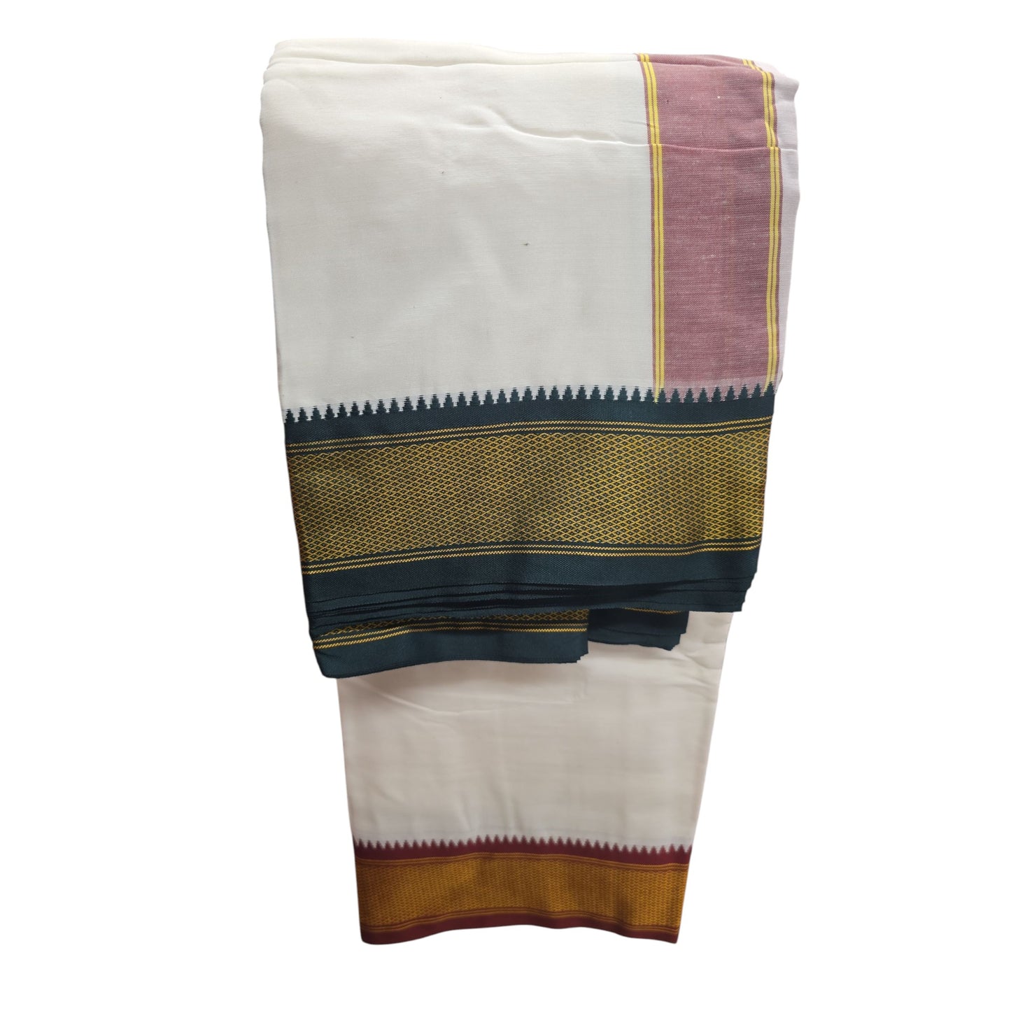 Traditional White Dhoti – 9 Feet (Unstitched Veshti)