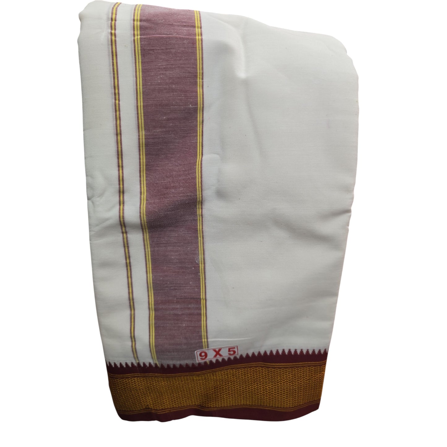 Traditional White Dhoti – 9 Feet (Unstitched Veshti)