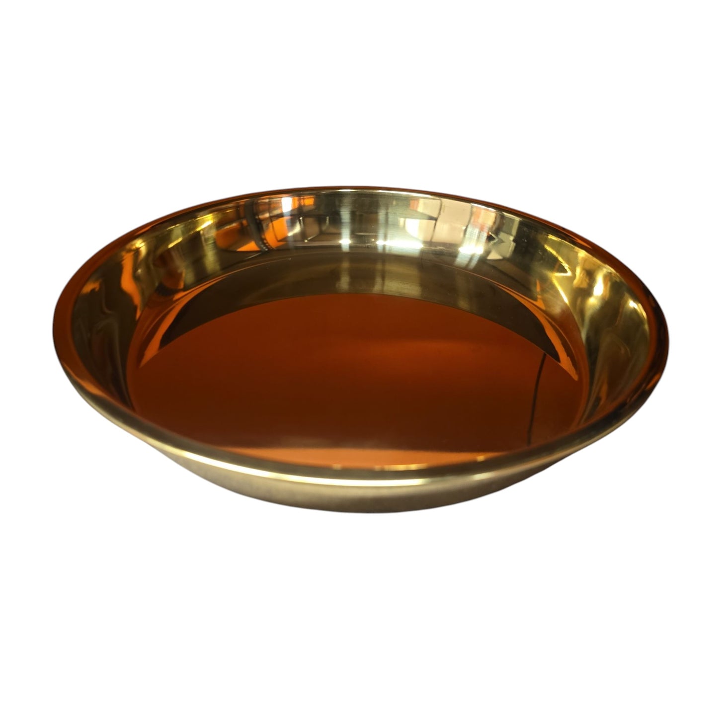 12-Inch Plain Gold-Plated Thampulam Thattu β Deep Base