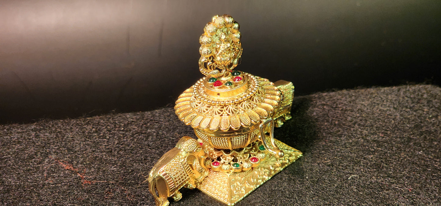 Lakshmi Devi Elephant Safran Boîte Designer Style