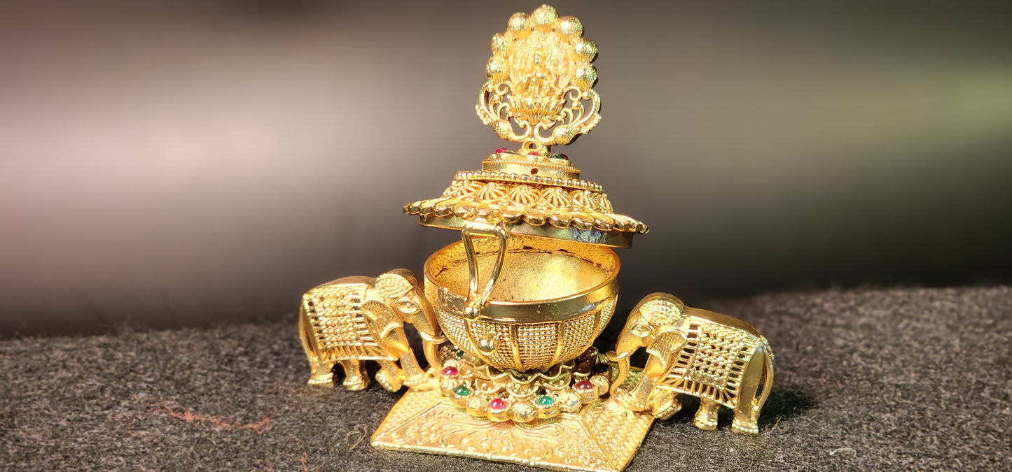 Lakshmi Devi Elephant Safran Boîte Designer Style