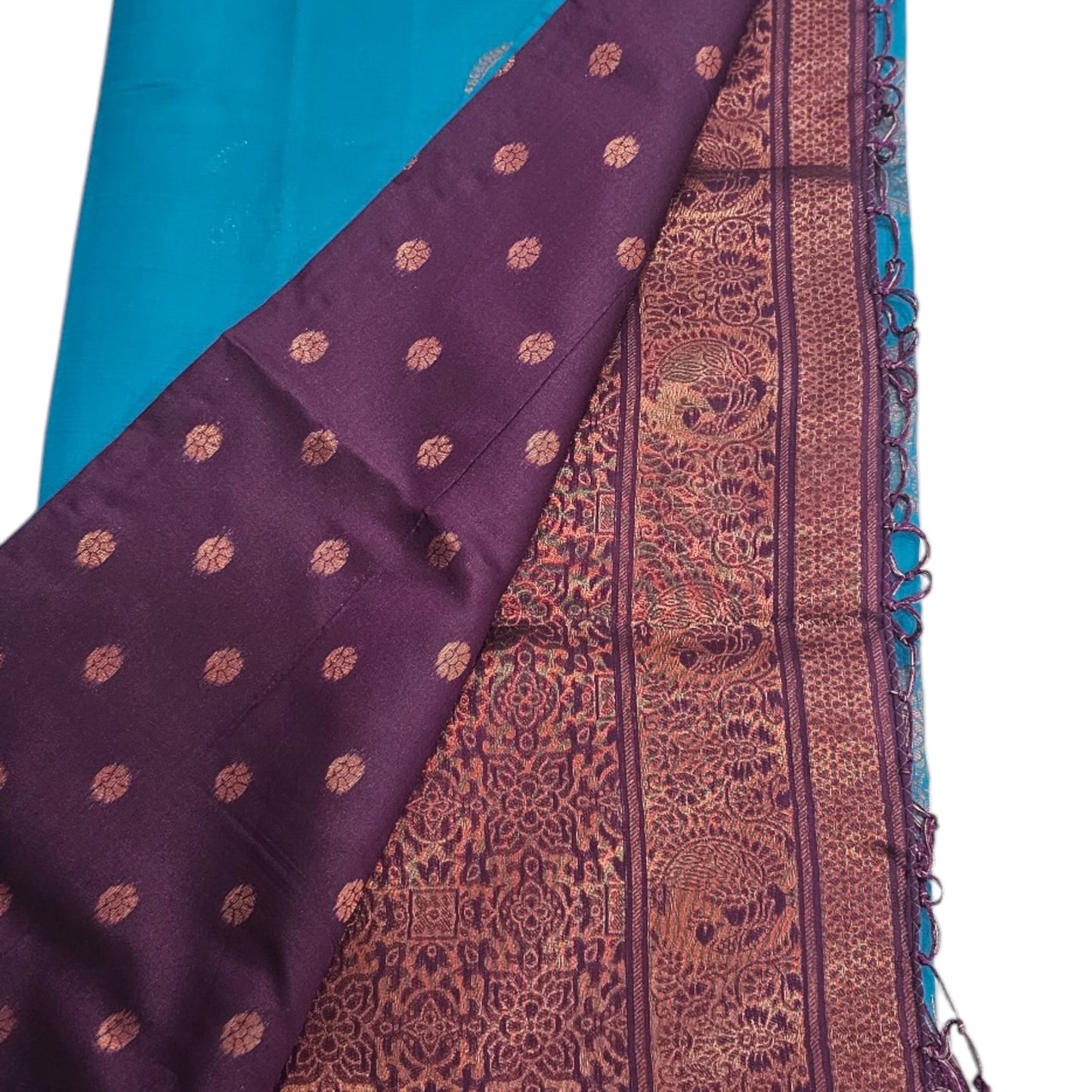 Blue and Violet Silk Saree