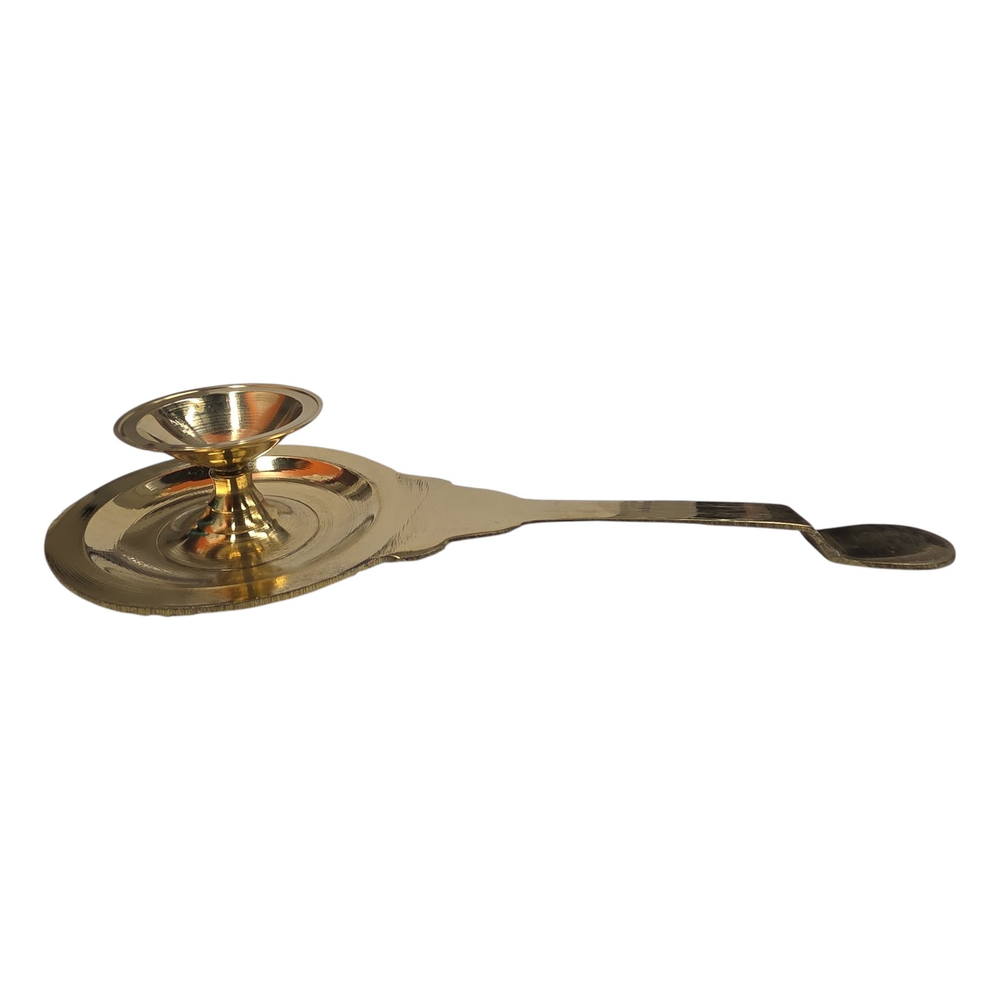 Brass Elevated Deepa Aarti Handle – Button Kudai Karandi for Pooja