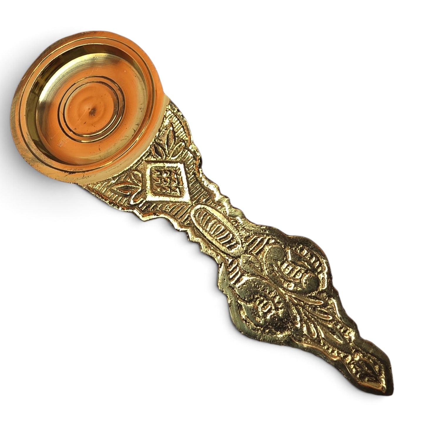 Brass Flat Deepa Aarti Handle – Kudai Karandi for Pooja