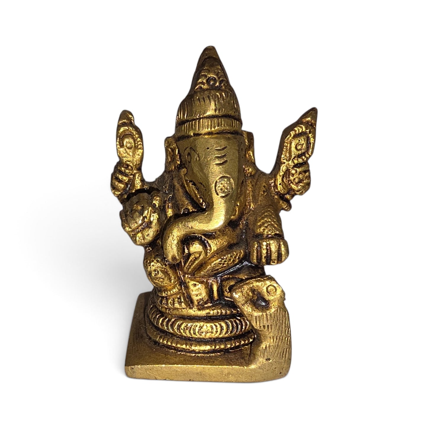 Brass Lord Ganesha Statue – Handcrafted Vinayagar Murti for Pooja & Home Temple