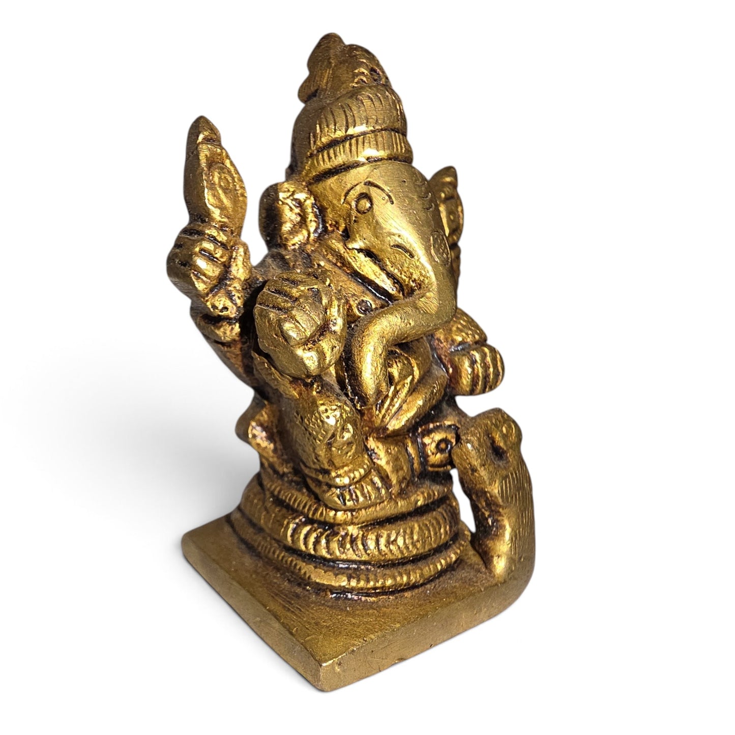 Brass Lord Ganesha Statue – Handcrafted Vinayagar Murti for Pooja & Home Temple
