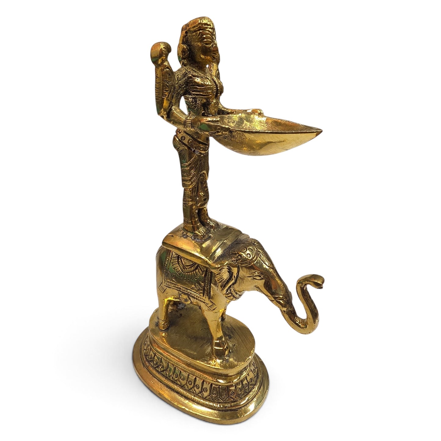 Elephant Brass Pavai Lamp – Traditional Oil Lamp Showpiece