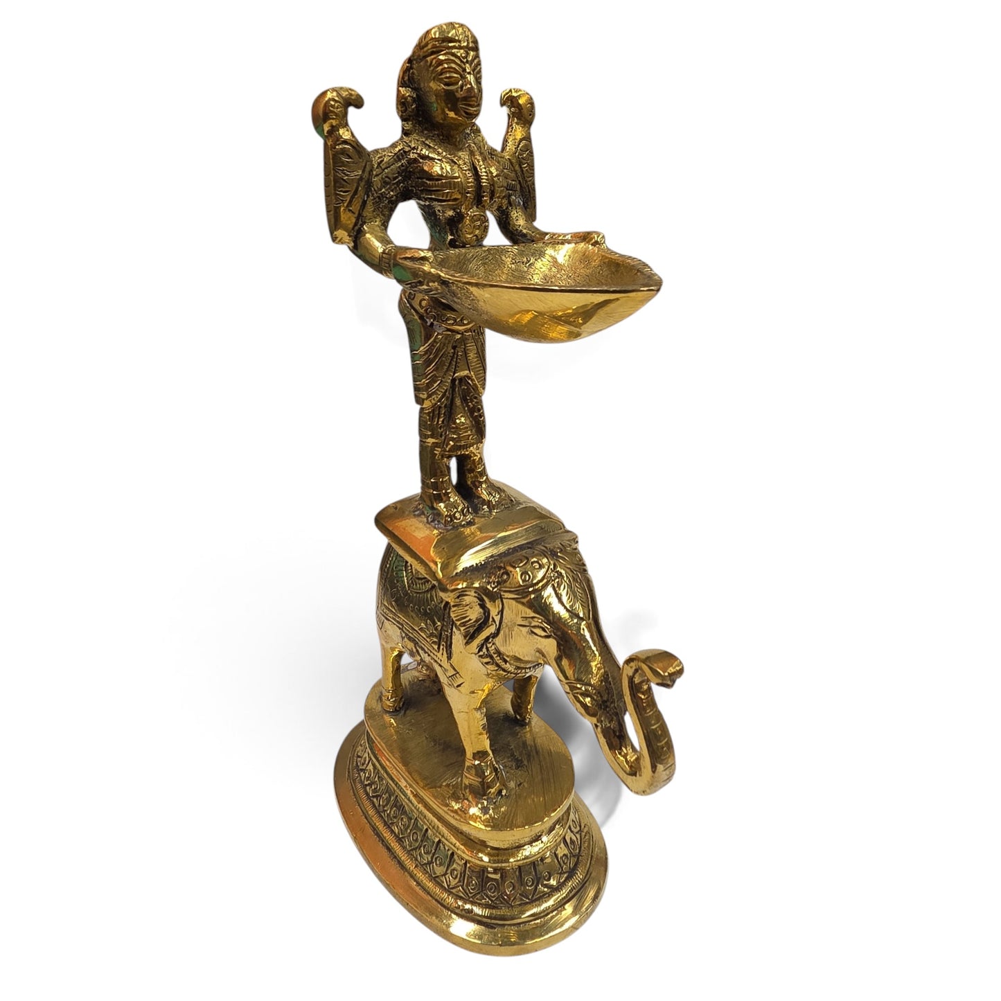 Elephant Brass Pavai Lamp – Traditional Oil Lamp Showpiece