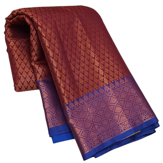 Timeless Maroon and Indigo Silk Saree