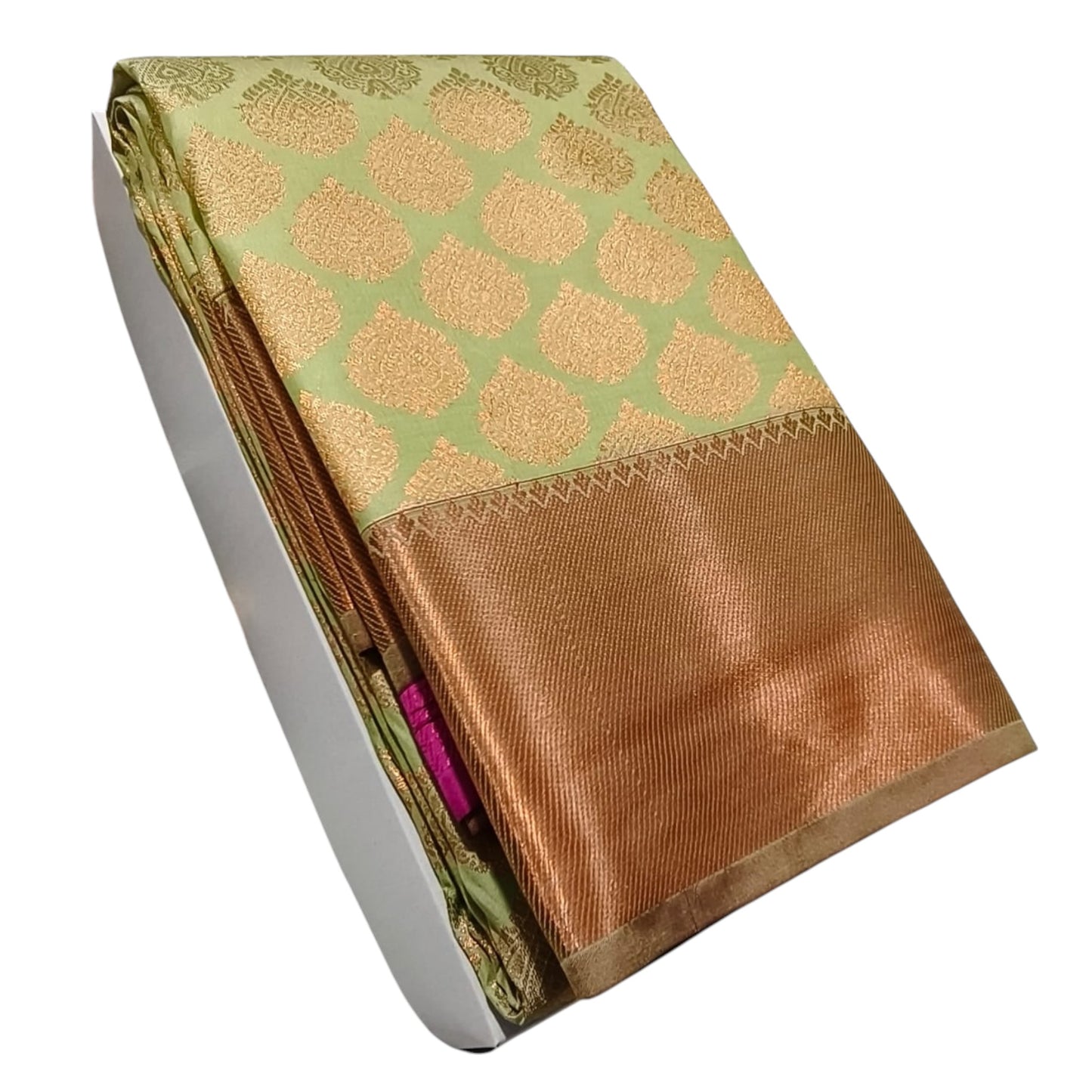 Ready-to-Wear Pista Green Karizma Silk Saree - Modern & Stylish