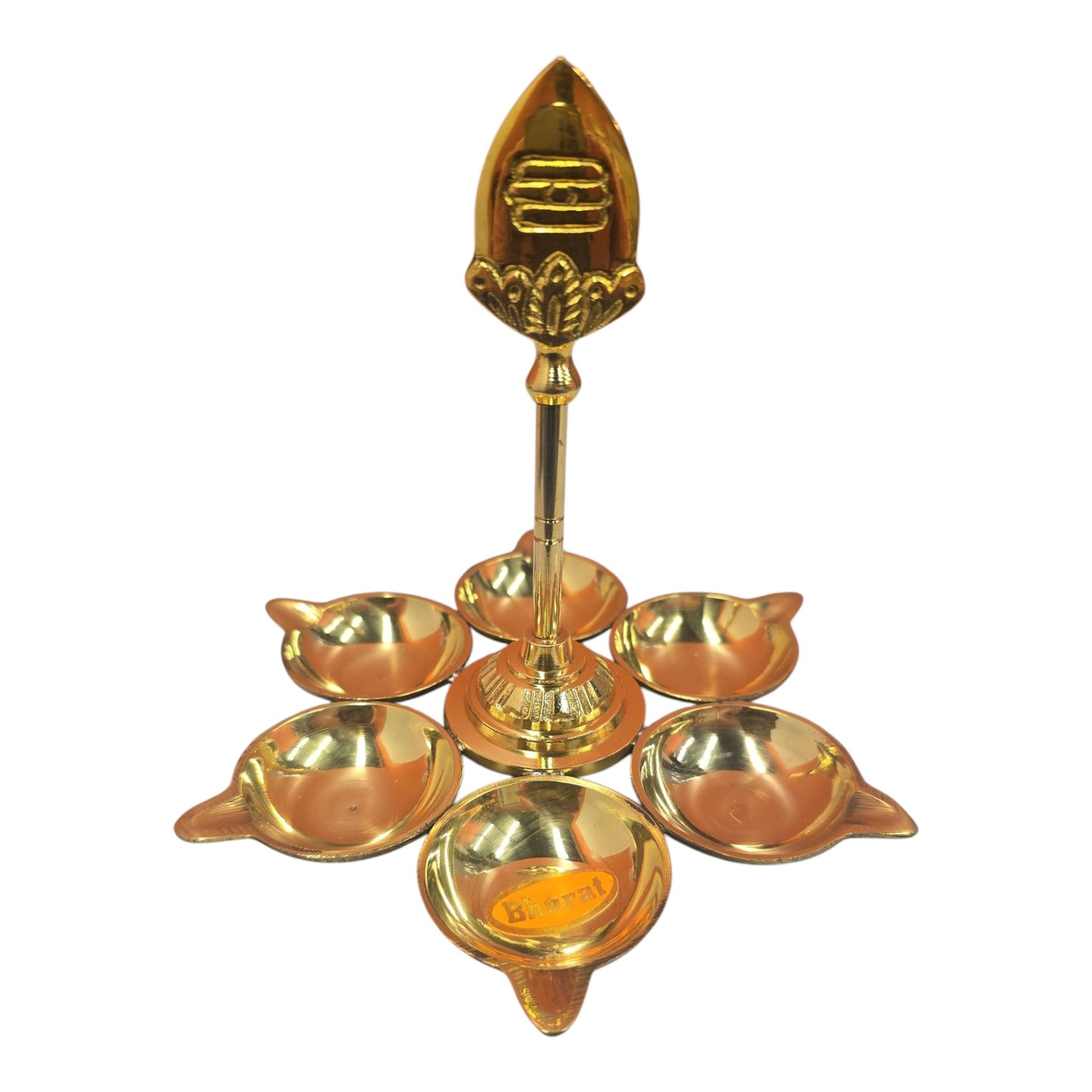 Vel 6 Face Vilaku – 5 Inch (Traditional Brass Pooja Lamp)