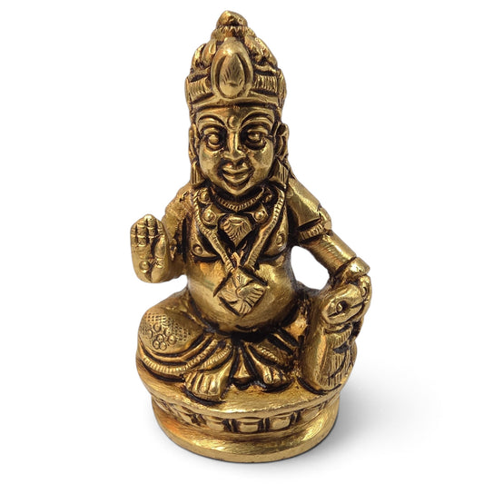 Brass Lord Kuberar statue, god of wealth, for pooja room