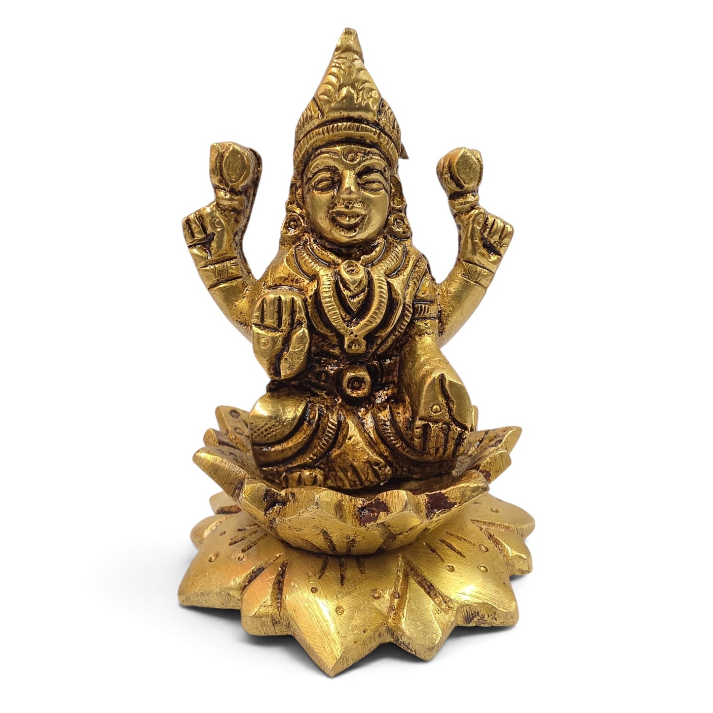 Mahalakshmi Amman Brass Statue – Goddess of Wealth Murti