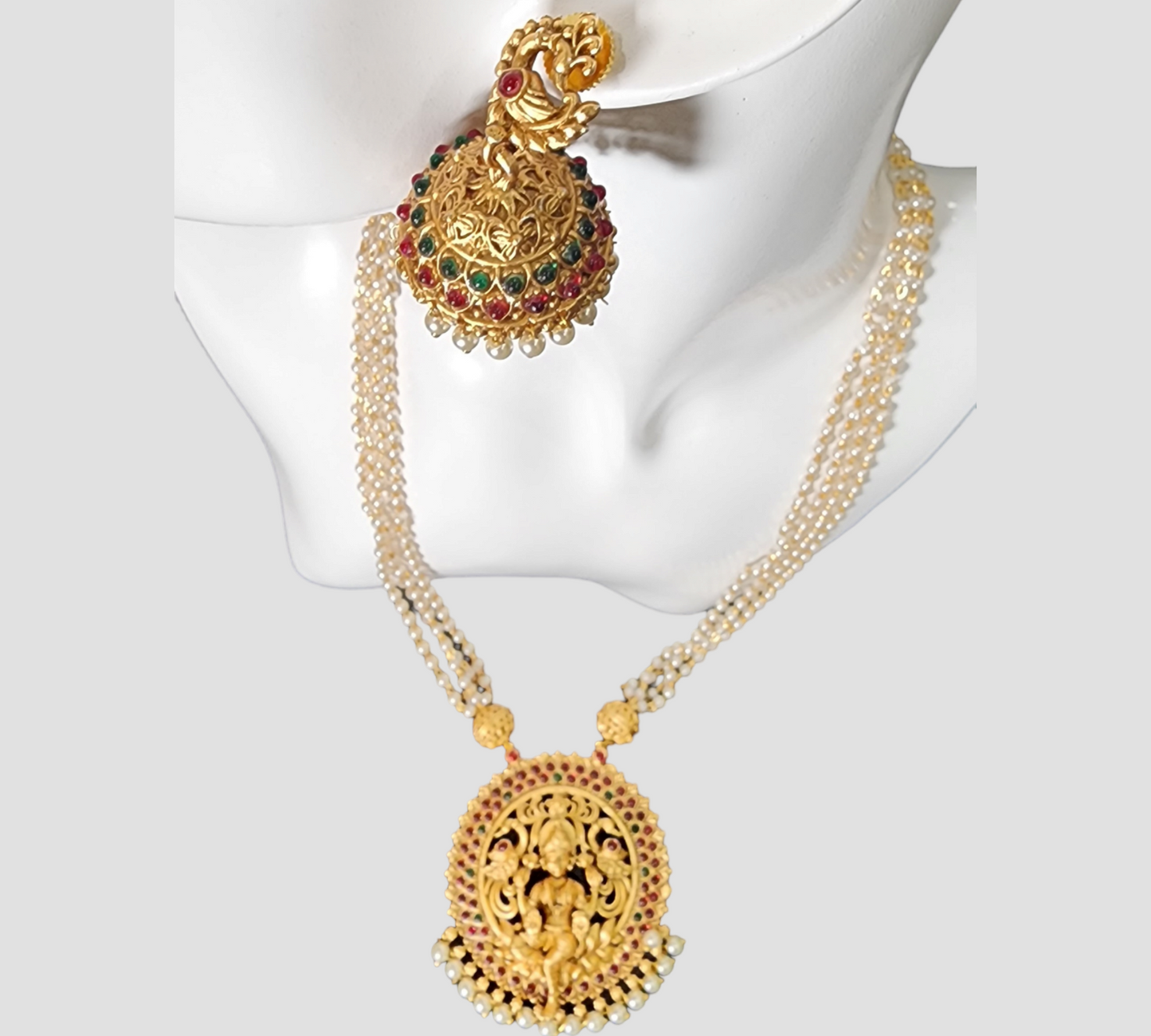 Necklaces Set Style Lakshmi Pendant Earrings Designer Long wear