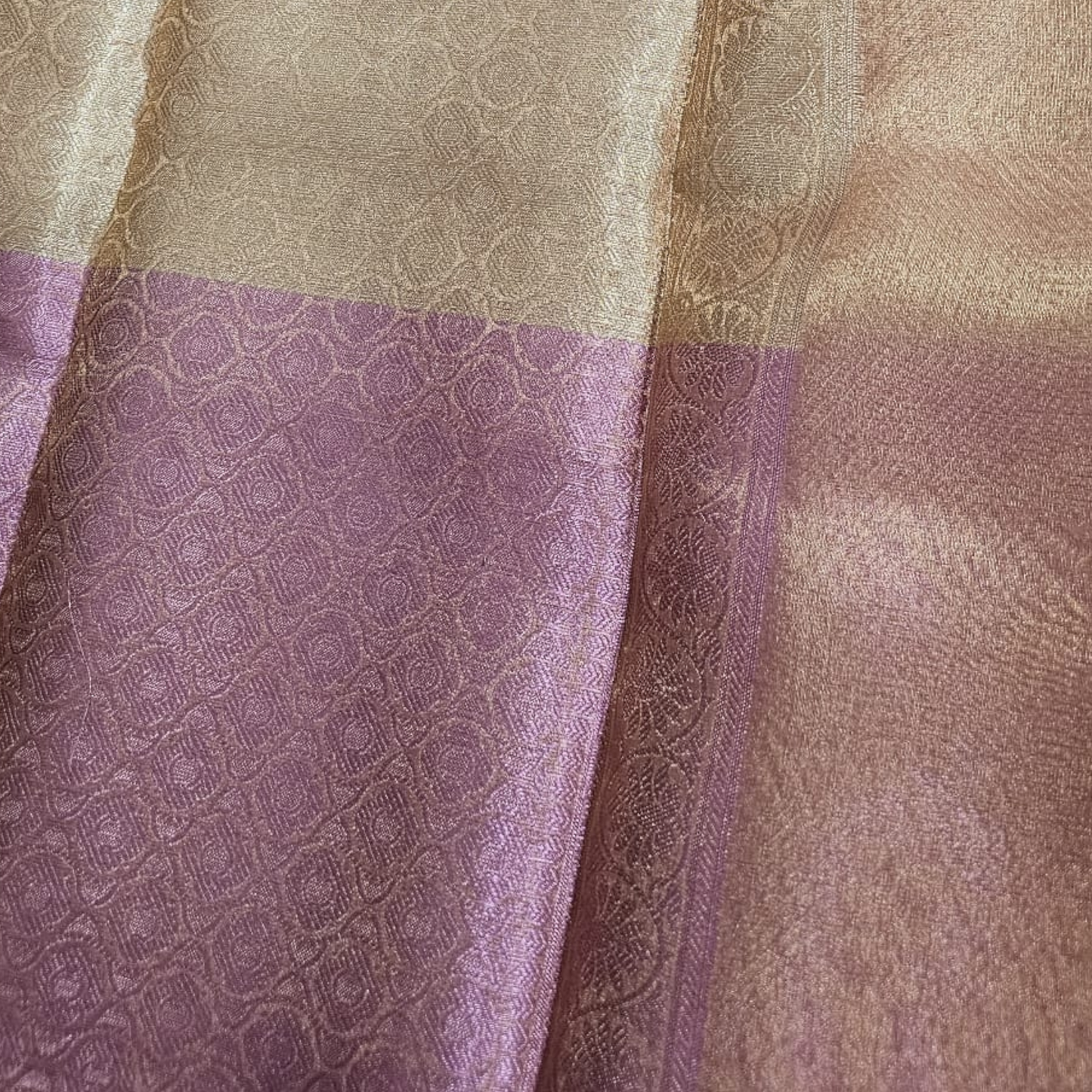 Banarsi Tissue Golden Saree - Luxurious Silk, Regal Elegance