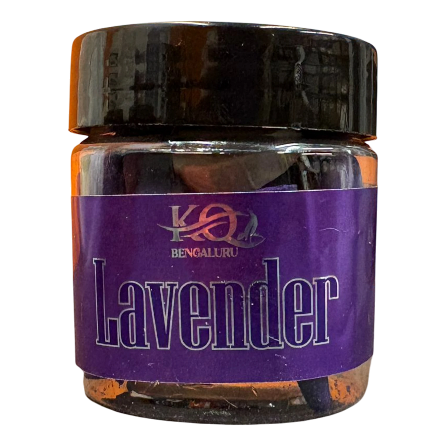 ClickstoCart Inc. lavender incense cones in a clear plastic jar with a purple label for puja and meditation.