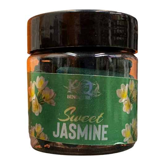 ClickstoCart Inc. Sweet Jasmine incense cones in a clear plastic jar for meditation and puja rituals