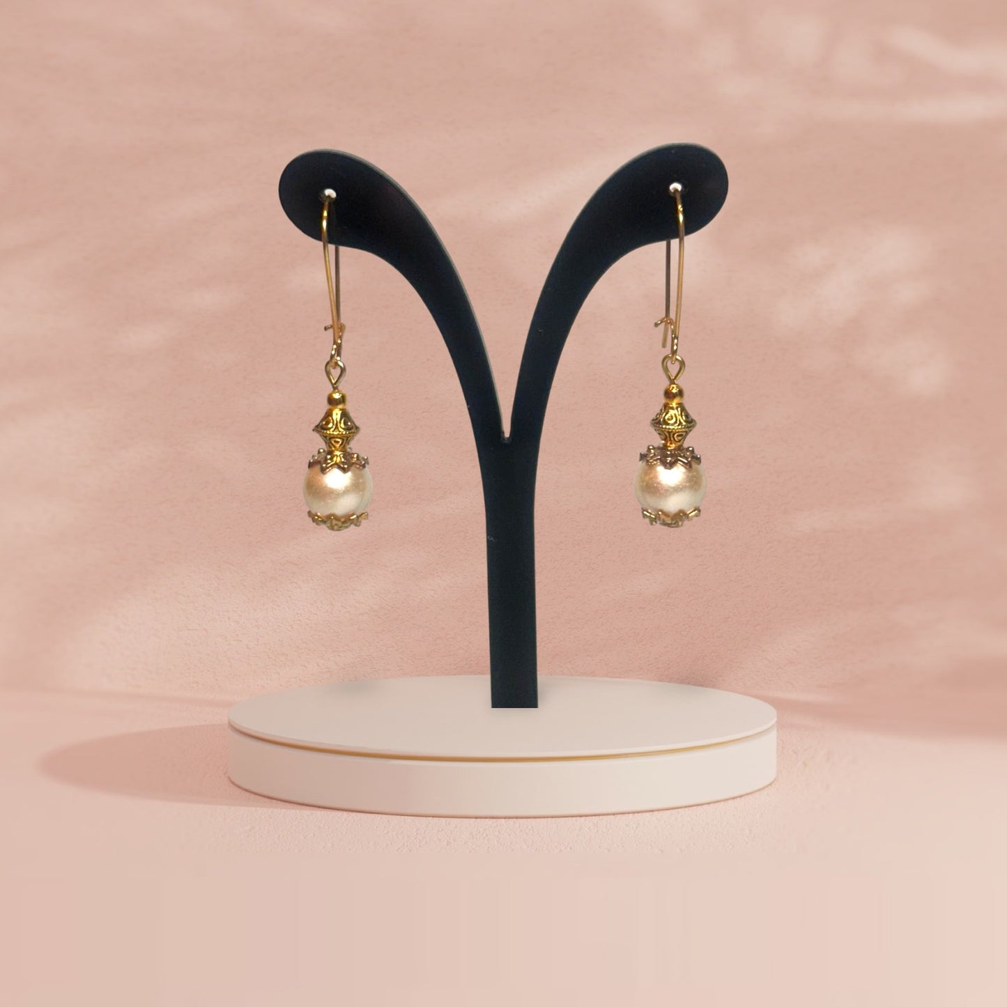 Pearl Golden Hook Earring / Hanging Earring / Small Drops