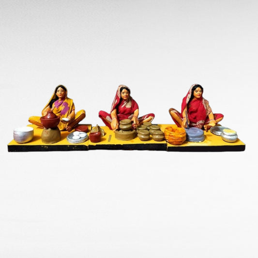 Ensemble de femmes qui travaillent poupée décorative Navaratri Golu/ Bommai / Bommulu